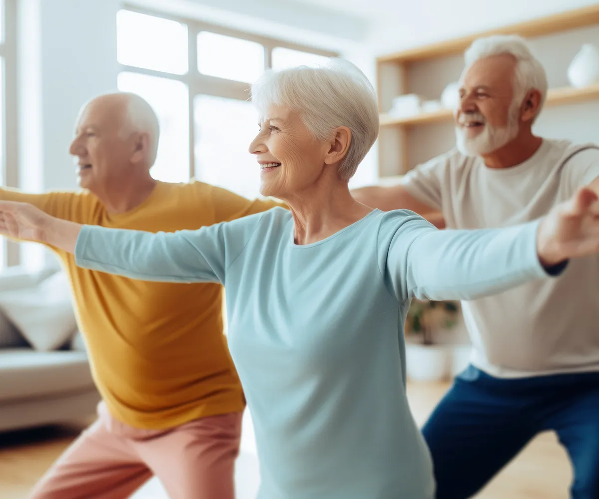 Ältere Personen beim Gymnastiksport